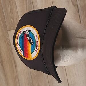 AVIATOR NATION ACL Austin Texas Trucker Surfer‎ Black Mesh Snapback Hat Cap